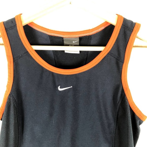 Nike Shirt Blue Orange Scoop Neck Tank Top Dri Fit Center Logo Size X Small - Picture 3 of 12